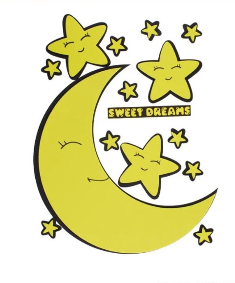 Decoratiune pentru perete Luna si Stele
