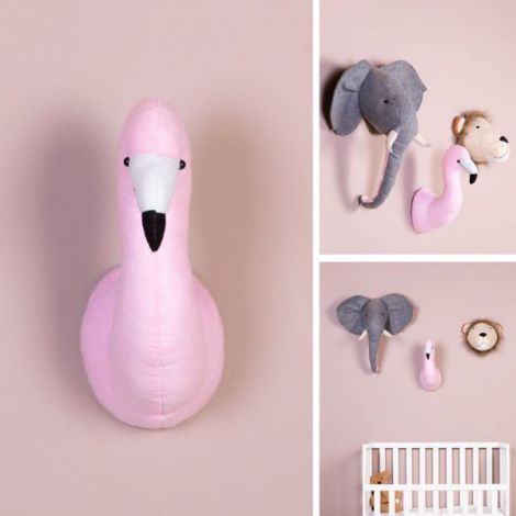 Decoratiune perete Childhome 15x28x36 cm, Flamingo - poza 3
