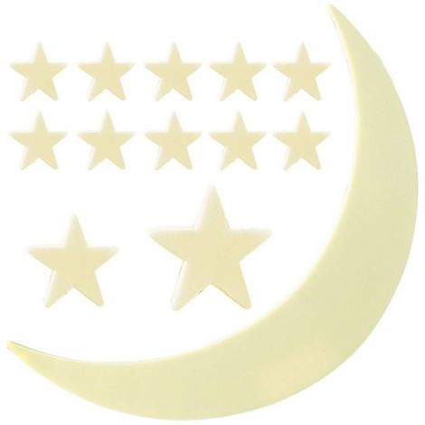Decoratiuni de perete fosforescente - Luna si stele - poza 2