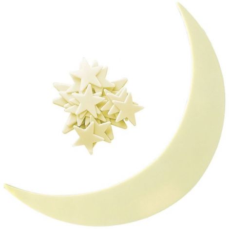 Decoratiuni de perete fosforescente - Luna si stele - poza 3