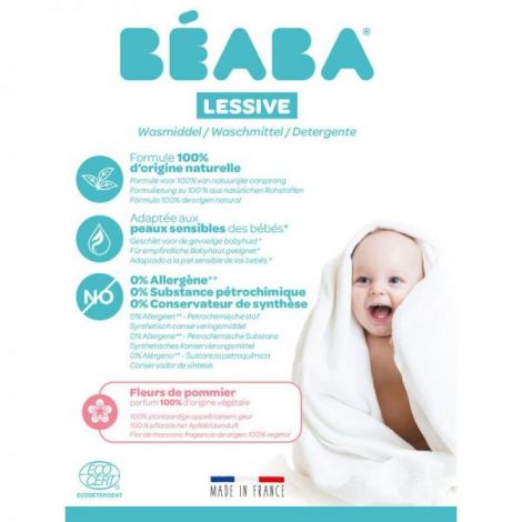 Detergent de rufe lichid Beaba Flori de Mar, 1 L 16 spalari, Certificat Ecocert - poza 2