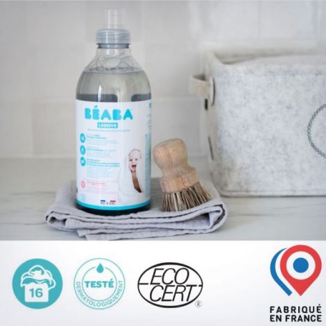 Detergent de rufe lichid Beaba Flori de Mar, 1 L 16 spalari, Certificat Ecocert - poza 3