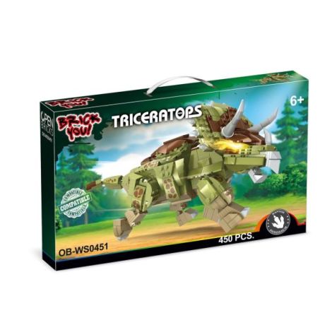 Dinozaur de jucarie - Set constructie Triceraptos (450 piese) - poza 1
