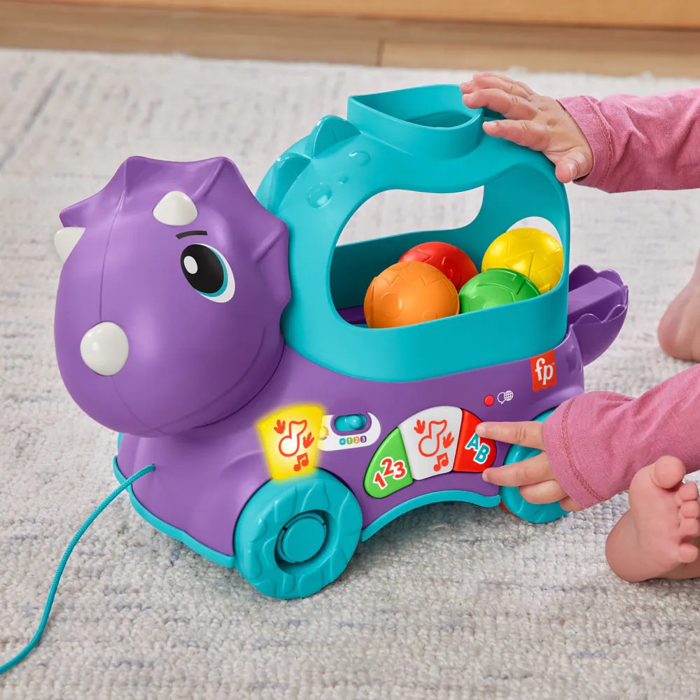 Dinozaur interactiv cu mingi Fisher Price Dinozaur Triceratops - poza 3
