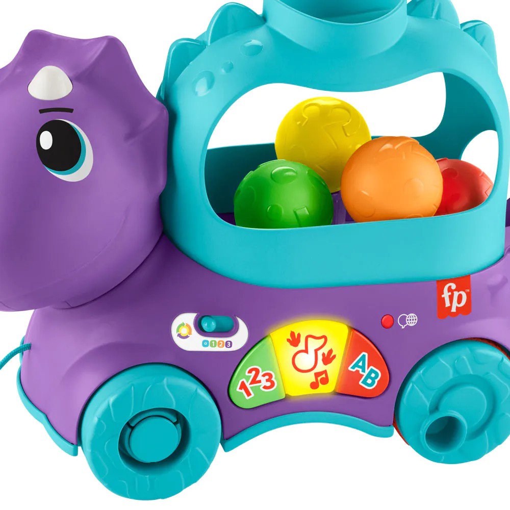 Dinozaur interactiv cu mingi Fisher Price Dinozaur Triceratops - poza 4