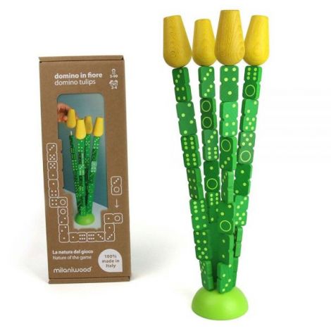 Domino Tulips, cu piese stivuibile din lemn, Milaniwood - poza 1