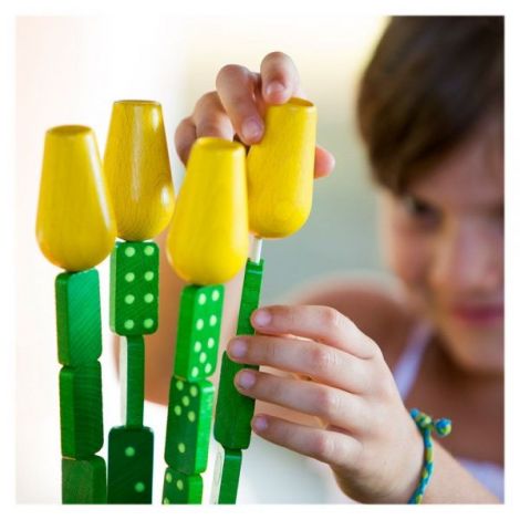 Domino Tulips, cu piese stivuibile din lemn, Milaniwood - poza 4