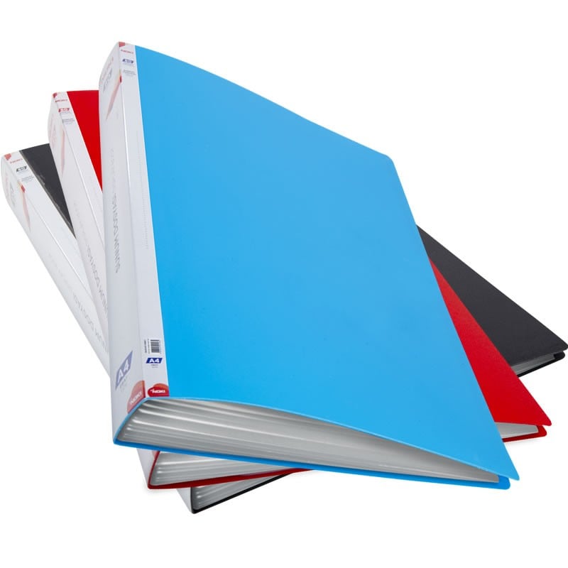 Dosar de prezentare cu 80 folii transparente,plastic,albastru