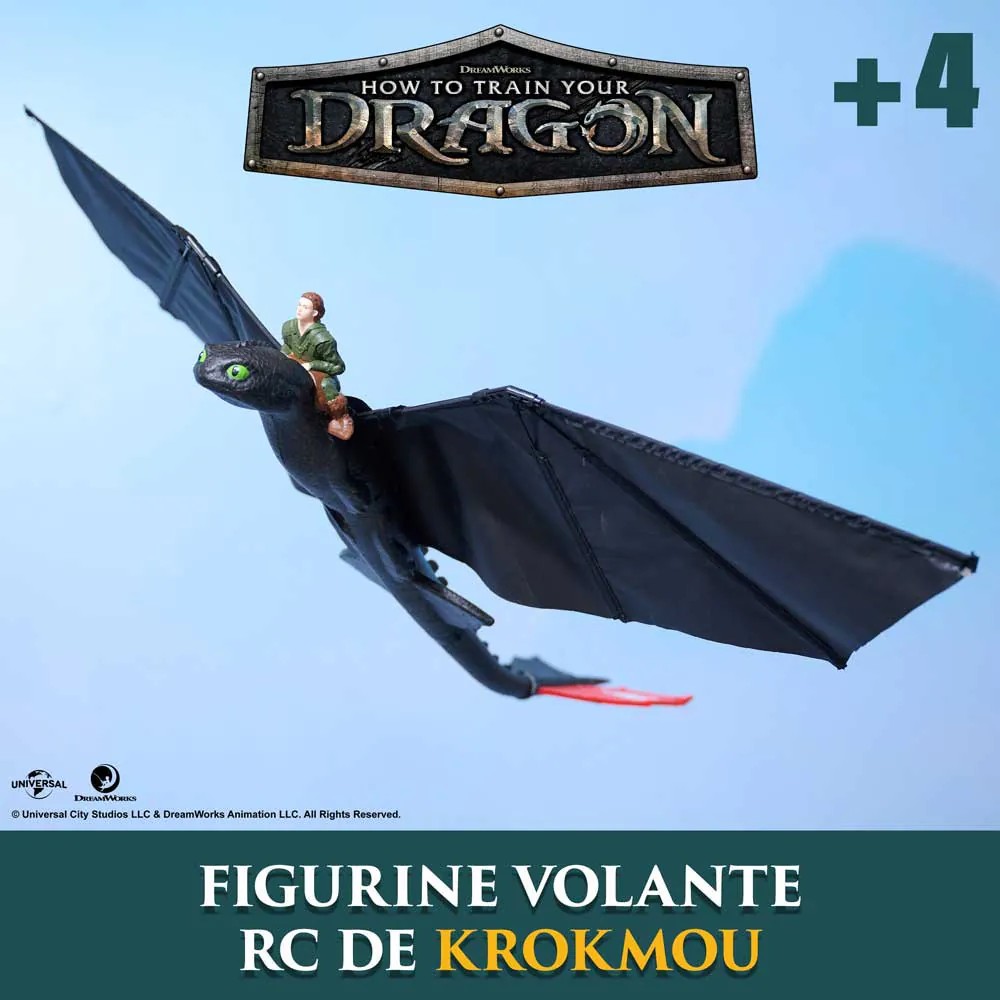 Dragonul zburator Toothless cu telecomanda How to Train Your Dragon 76 cm - poza 2