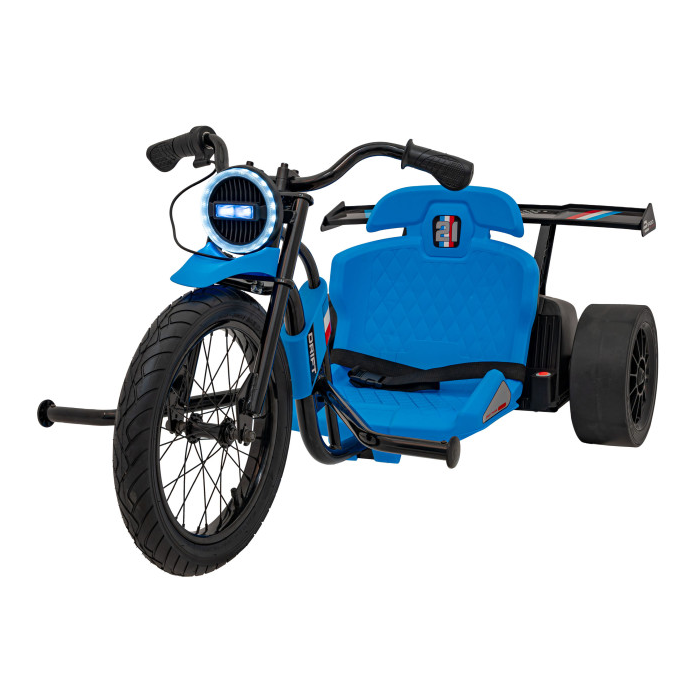 Drift trike electric pentru copii Autokids DRIFT BIKE '21 24V 500W faruri cu LED, viteza max 14 km/h (2338) Albastru - Autokids.ro - poza 1