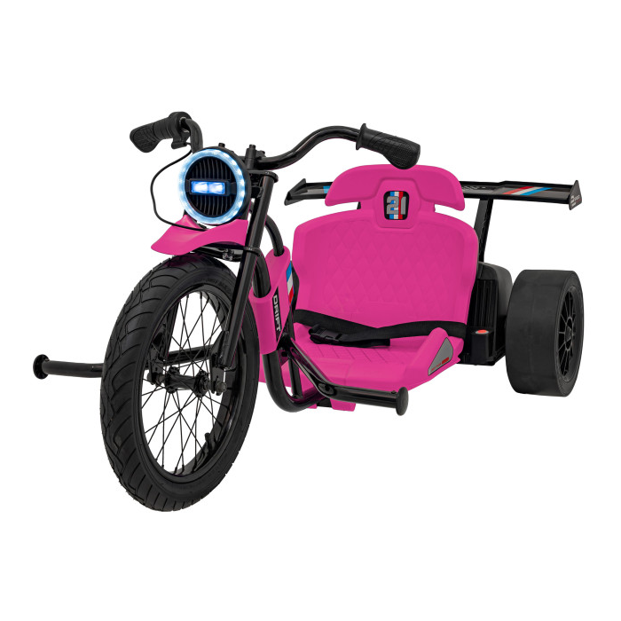 Drift trike electric pentru copii DRIFT BIKE '21 24V 500W faruri cu LED, viteza max 14 km/h (2338) Roz - Autokids.ro - poza 1