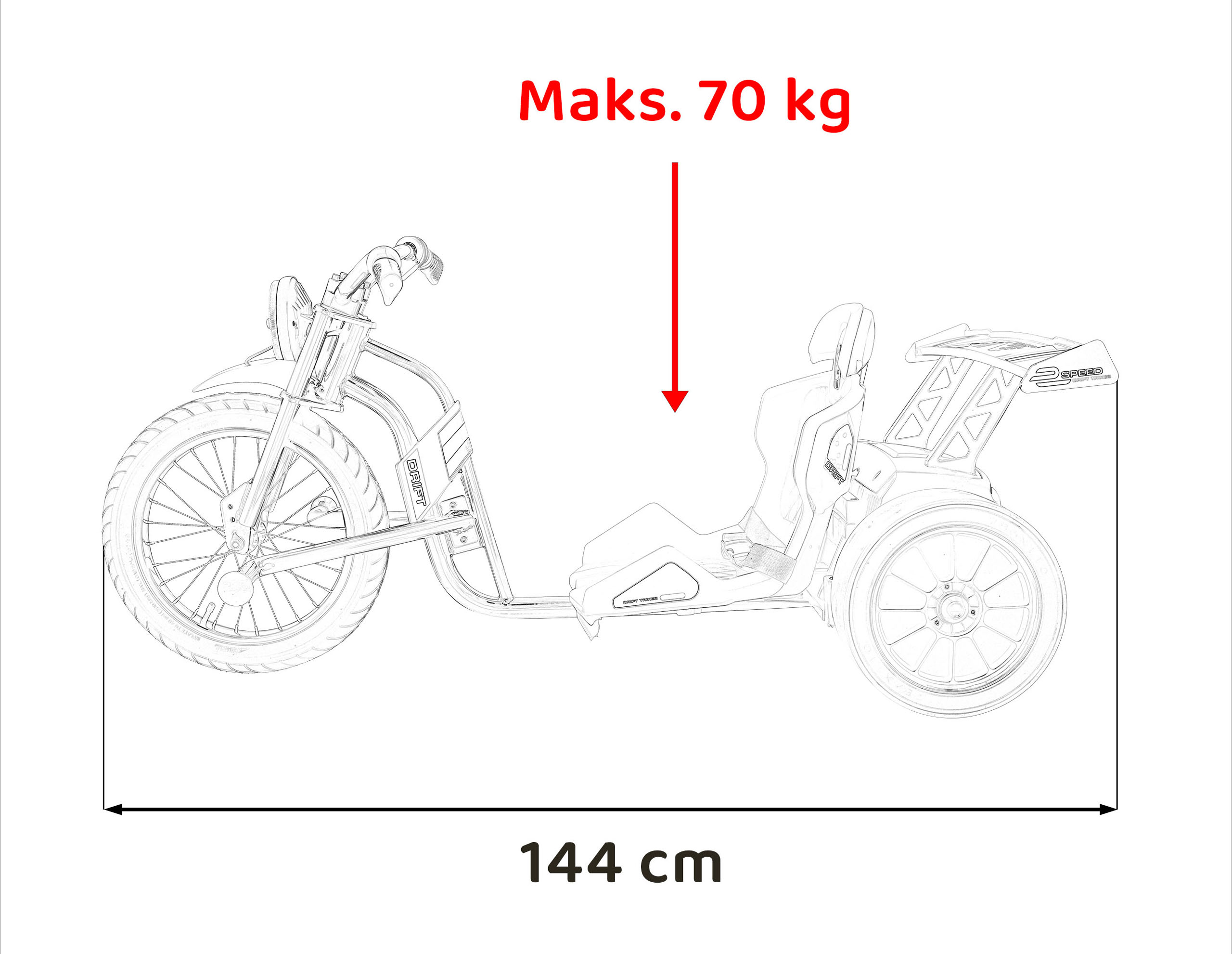 Drift trike electric pentru copii DRIFT BIKE '21 24V 500W faruri cu LED, viteza max 14 km/h (2338) Roz - Autokids.ro - poza 2