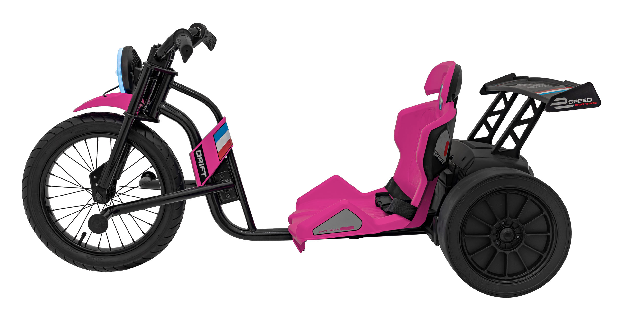 Drift trike electric pentru copii DRIFT BIKE '21 24V 500W faruri cu LED, viteza max 14 km/h (2338) Roz - Autokids.ro - poza 4