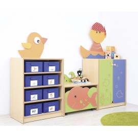 Dulap aplicatie Pasare pentru Cutii depozitare textile - poza 5