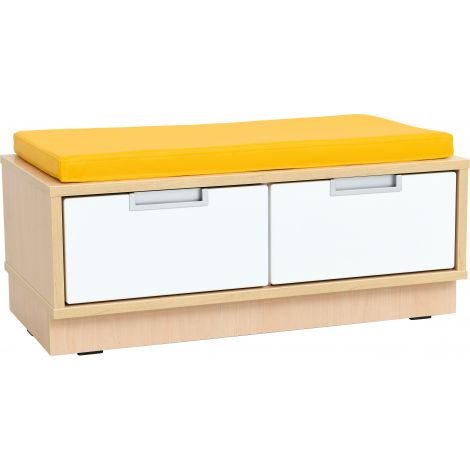 Dulap bancuta Quadro 2 locuri, culoare artar, saltea sezut galben - poza 1