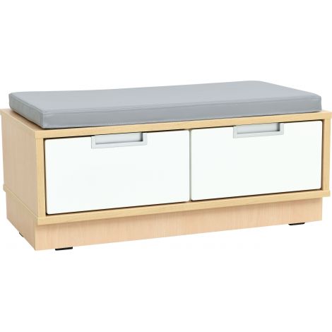 Dulap bancuta Quadro 2 locuri, culoare artar, saltea sezut gri - poza 1