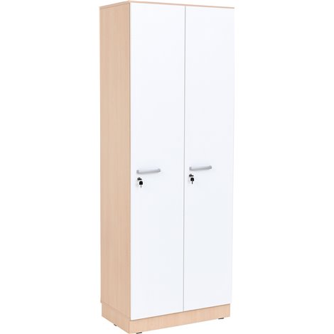 Dulap cancelarie Grande, inalt, 2 persoane, adancime 39,8 cm, culoare artar, usi albe - poza 1