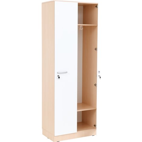 Dulap cancelarie Grande, inalt, 2 persoane, adancime 39,8 cm, culoare artar, usi albe - poza 2