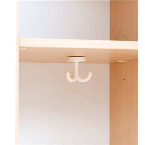 Dulap cancelarie Grande, inalt, 2 persoane, adancime 39,8 cm, culoare artar, usi albe - poza 3