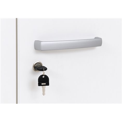 Dulap cancelarie Grande, inalt, 2 persoane, adancime 39,8 cm, culoare artar, usi albe - poza 4