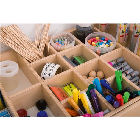 Dulap compartimentat pentru depozitare materiale de creatie, sertar superior detasabil, gradinita si scoala - poza 5