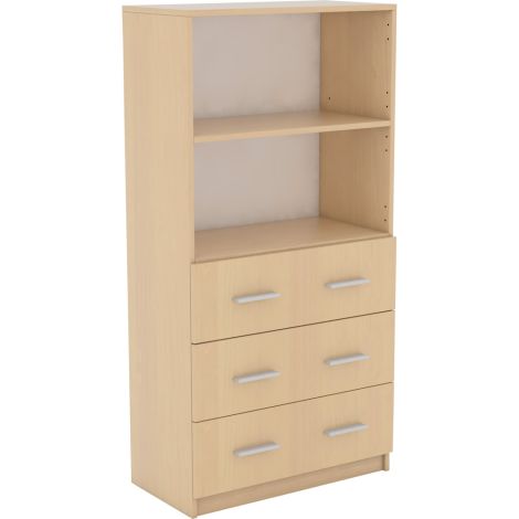 Dulap cu 3 sertare si un raft, culoare artar, 76 x 40 x 152 cm - poza 1