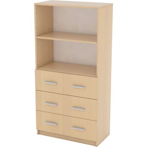 Dulap cu 3 sertare si un raft, culoare artar, 76 x 40 x 152 cm - poza 2