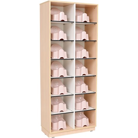 Dulap cu rafturi pentru depozitare 14 olite, inaltime 199 cm, ideal cresa