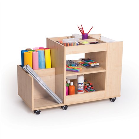 Dulap cu roti, compartimentat pentru depozitare materiale de creatie, artar, gradinita si scoala - poza 1