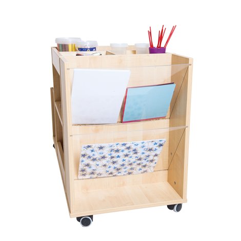 Dulap cu roti, compartimentat pentru depozitare materiale de creatie, artar, gradinita si scoala - poza 3