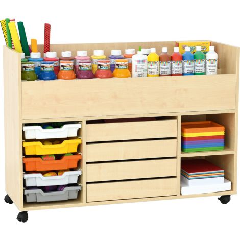 Dulap cu roti TFAW pentru depozitare materiale de creatie, artar, gradinita si scoala - poza 5