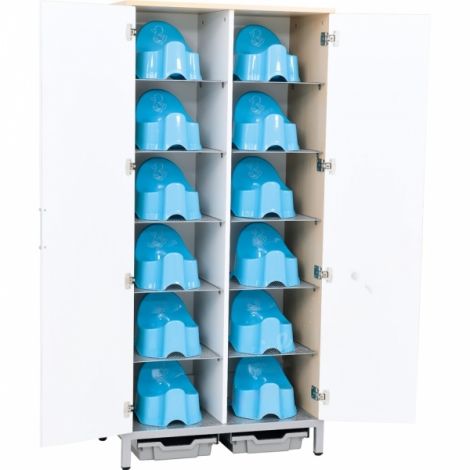 Dulap cu usi verde lime si polite metalice pentru 12 olite - poza 3