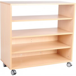 Dulap D cu 3 rafturi, semideschis, cu roti – Flexi - poza 1