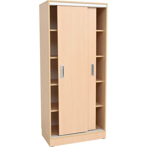 Dulap depozitare materiale educationale Grande, latime 100 cm, usi culisante, artar, gradinita si scoala - poza 3