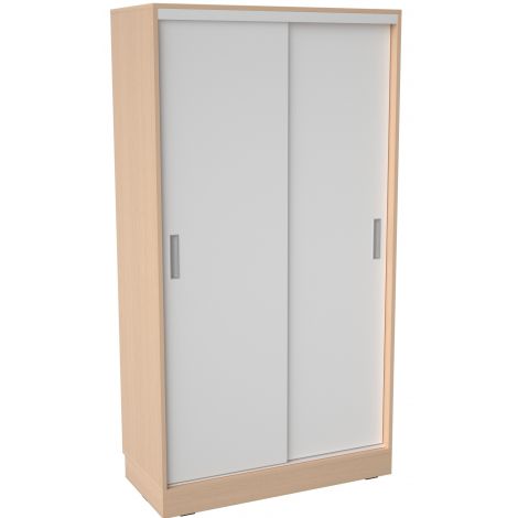 Dulap depozitare materiale educationale Grande low, latime 100 cm, usi culisante, artar, gradinita si scoala - poza 1