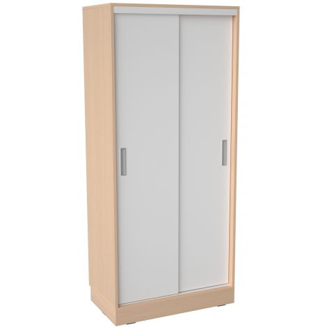 Dulap depozitare materiale educationale Grande low, latime 82 cm, usi culisante, artar, gradinita si scoala - poza 1