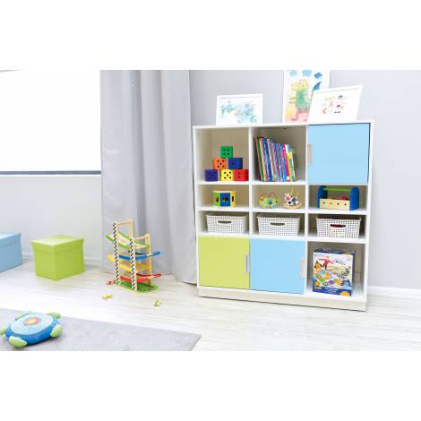 Dulap gradinita cu 9 compartimente Quadro L alb - poza 5
