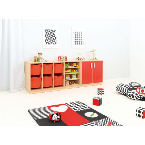 Dulap M cu picioare Flexi cu 3 compartimente pentru containere din plastic - poza 3