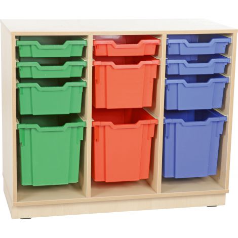Dulap M cu plinta Flexi cu 3 compartimente pentru containere din plastic - poza 2