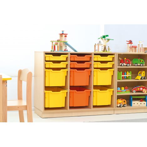 Dulap M cu plinta Flexi cu 3 compartimente pentru containere din plastic - poza 3