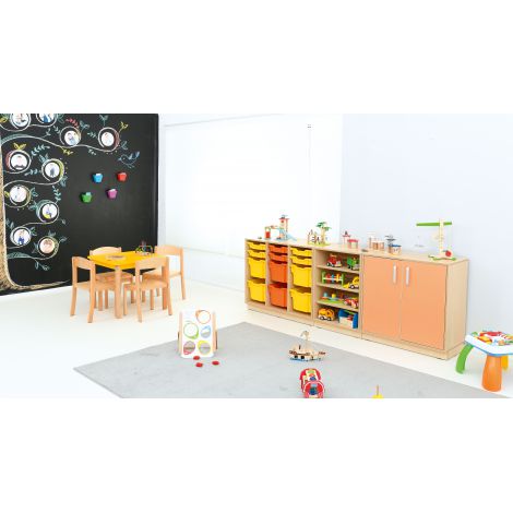 Dulap M cu plinta Flexi cu 3 compartimente pentru containere din plastic - poza 4