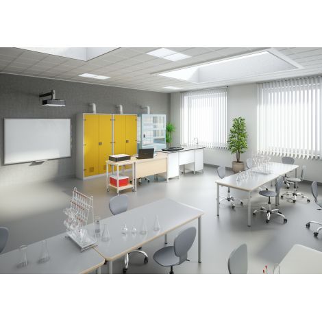 Dulap metalic securizat pentru depozitare substante chimice, dotare laborator scolar, 102 x 60 x 200 cm - poza 2