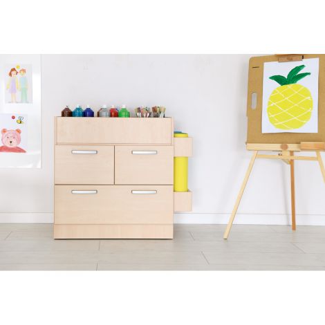 Dulap multicompartiment pentru depozitare materiale creatie, gradinita si scoala, culoare artar - poza 5