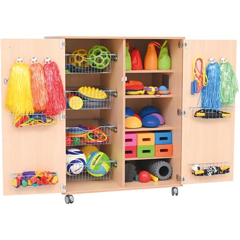 Dulap multifunctional mobil pentru depozitare materiale pedagogice si accesorii, gradinita si cresa - poza 4