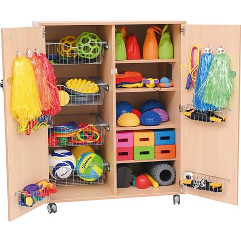 Dulap multifunctional mobil pentru depozitare materiale pedagogice si accesorii, gradinita si cresa - poza 5