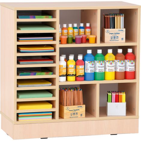 Dulap organizator pentru materiale educationale, scoala si gradinita, culoare artar - poza 5