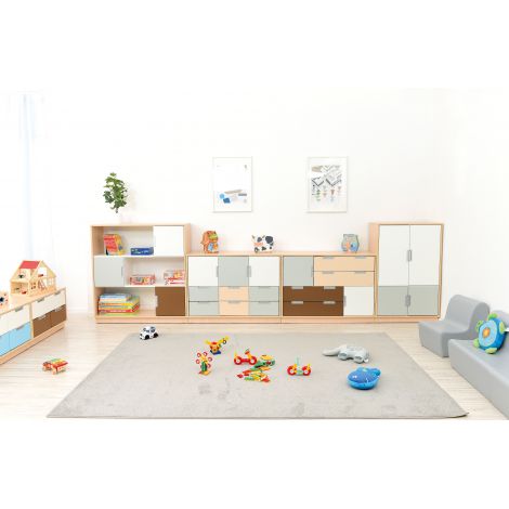 Dulap Quadro L cu 6 compartimente artar cu alb - poza 3