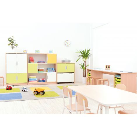 Dulap Quadro L cu 6 compartimente artar cu alb - poza 5