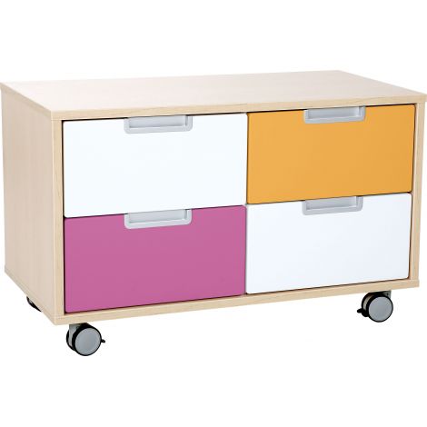 Dulap Quadro S cu roti, pentru 4 sertare - poza 3
