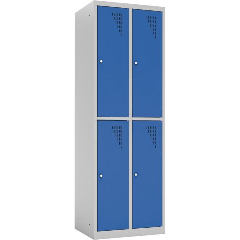 Dulap vestiar metalic scolar cu 4 compartimente, pentru elevi si profesori, culoare albastru, cu incuietori, inaltime 180 cm - poza 1